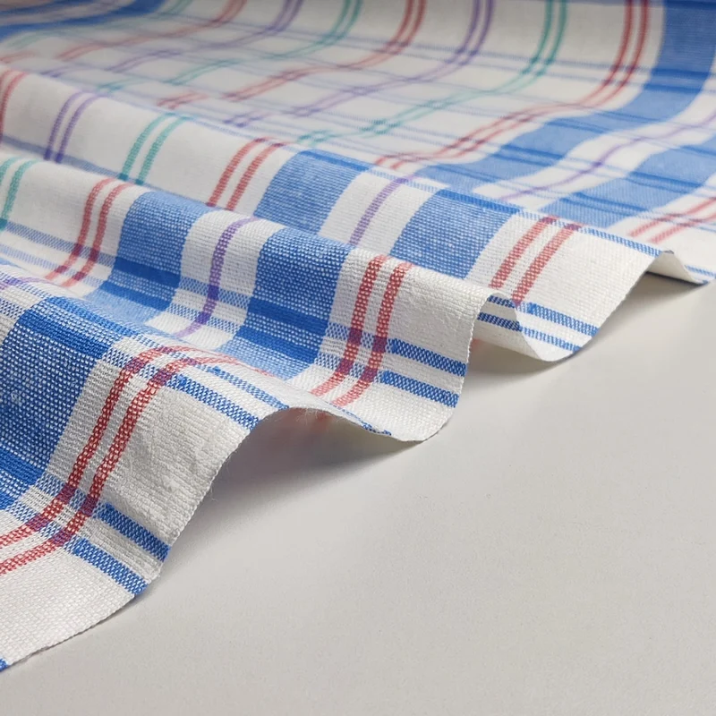Tissu pour linge à Vaisselle | Coton & Lin | Carreaux Multicolores