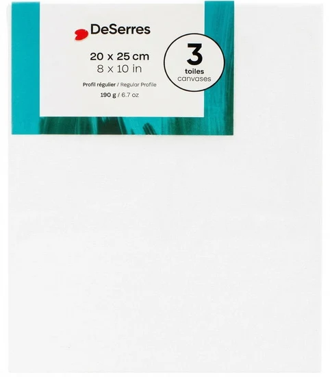 Regular canvas 3 pack 8x10 in 1.2cm 190g/6.7oz