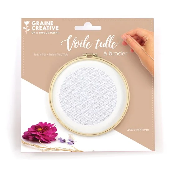 Embroidery Tulle - White