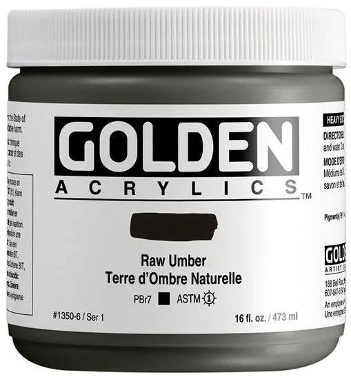 Acrylic heavy body - 16 oz raw umber s1