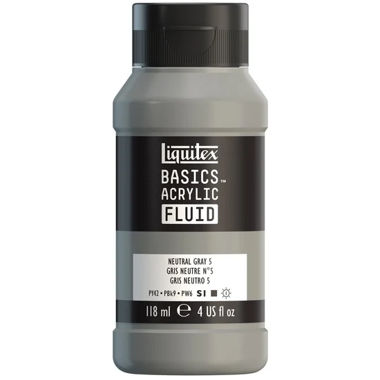 Basics fluid acrylic - 4oz - neutral gray 5