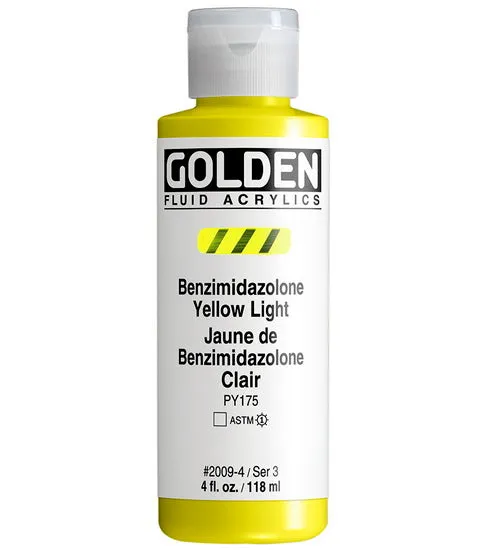 Acrylic fluid - 4 oz light benzimidazolone yellow s3