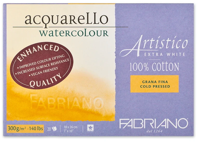 Aquarello Watercolour Paper - Extra White - GRAIN_FIN INCH - 7 X