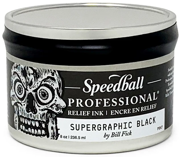 Linocut relief ink - supergraphic black - 8oz