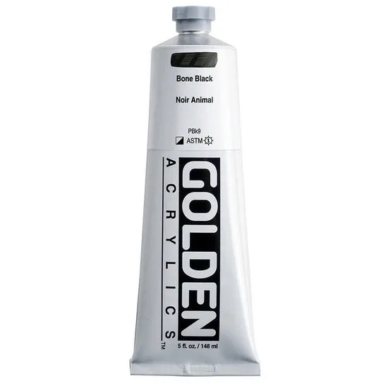 Acrylic heavy body - 5 oz bone black s1