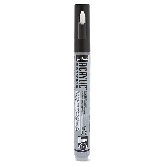 Acrylic marker - decomarker - chisel 4mm - grey