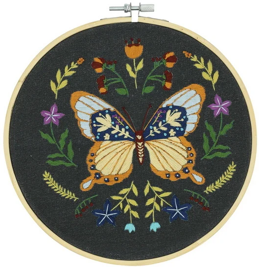Midnight Butterfly Embroidery Kit