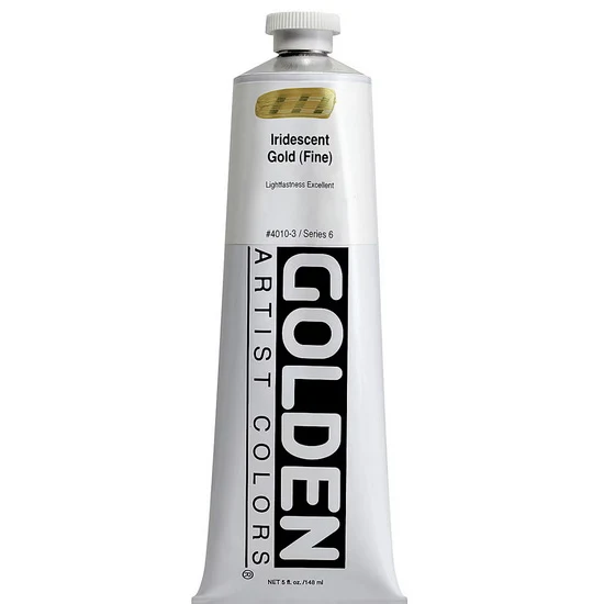 Acrylic heavy body - 5 oz iridescent gold fine s6