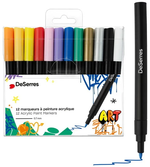 Set of 12 Acrylic Markers 0.7mm