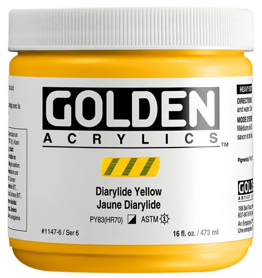 Acrylic heavy body - 16 oz diarylide yellow s6