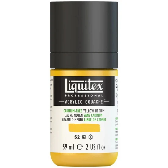 Acrylic gouache - 2oz - cadmium free yellow medium - s2