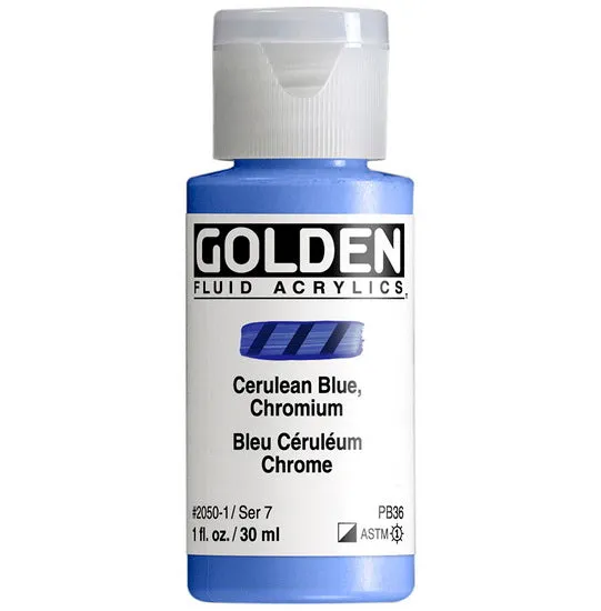 Acrylic fluid - 1 oz chrome cerulean blue s7