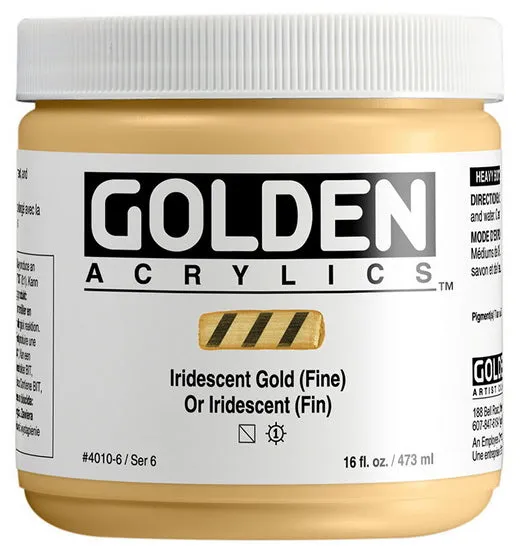 Acrylic heavy body - 16 oz iridescent gold fine s6