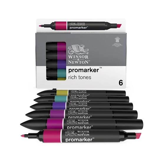 Set of 6 Dual-Tip Promarker Rich Tones