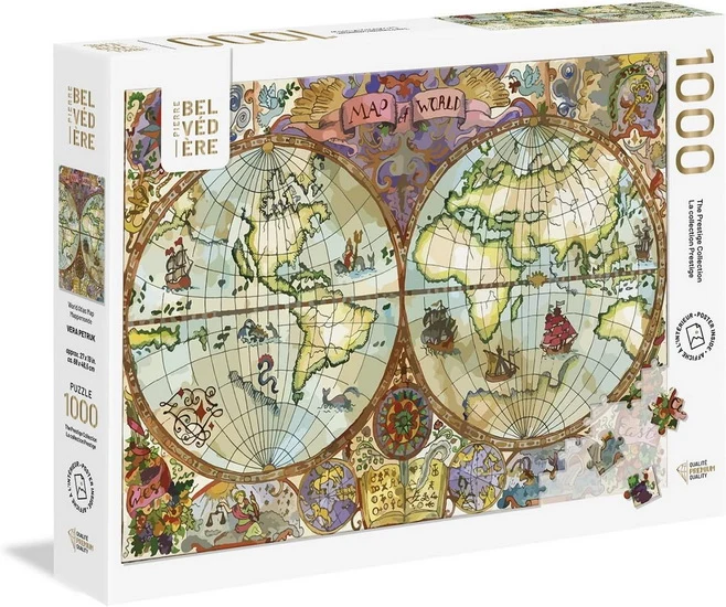 World atlas map 1000pc