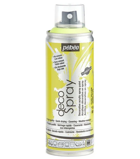 Acrylic spray - décospray - 200ml - fluo yellow