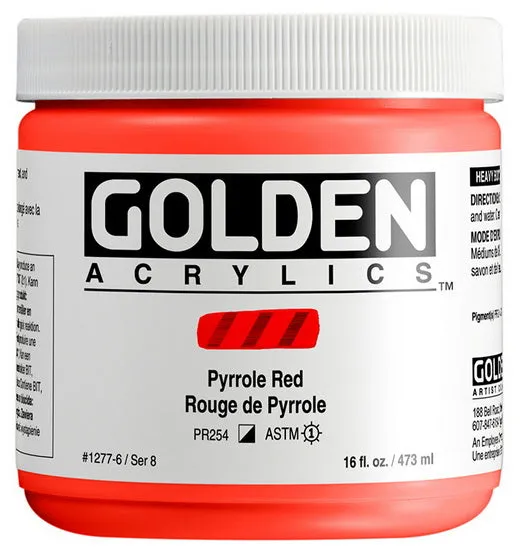 Acrylic heavy body - 16 oz pyrrole red s8
