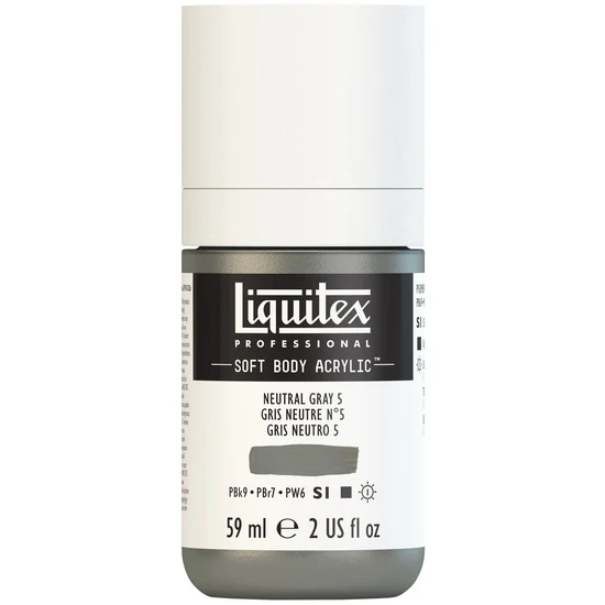 Soft body acrylic - 2oz - neutral grey #5 - s1