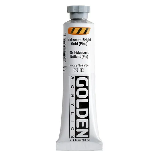 Acrylic heavy body - 2 oz iridescent bright gold fine s7