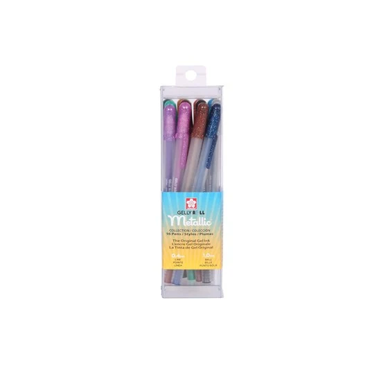 Set of 16 metallic gel pens gelly roll
