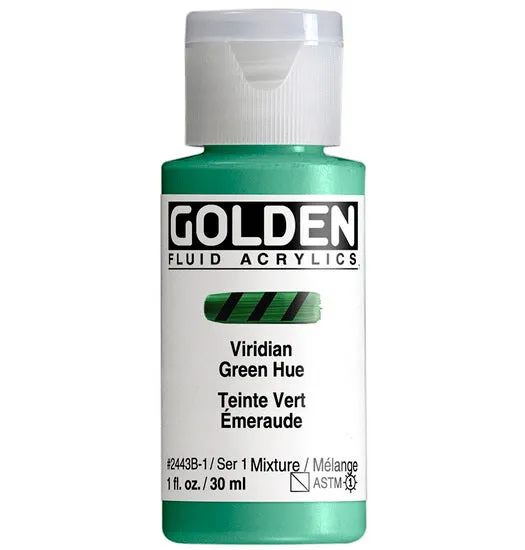 Acrylic fluid - 1 oz viridescent green hue s1