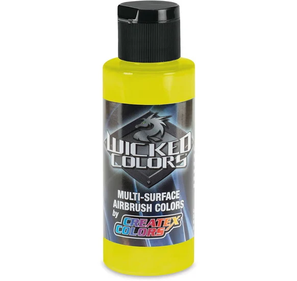 Wicked Airbrush Colors Yellow Fluorescent - 59ml