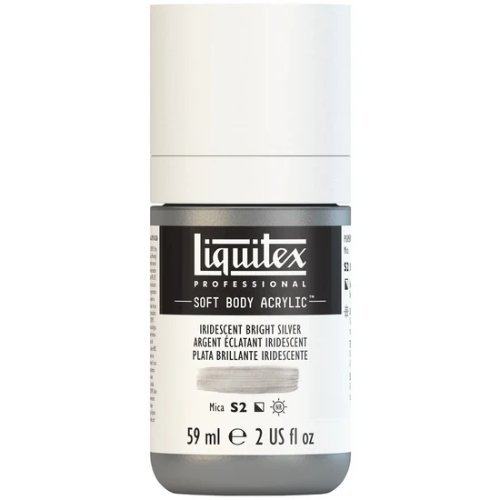Soft body acrylic - 2oz - iridescent bright silver - s2