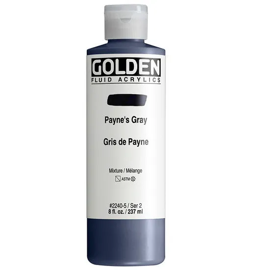 Acrylic fluid - 8 oz paynes gray s2