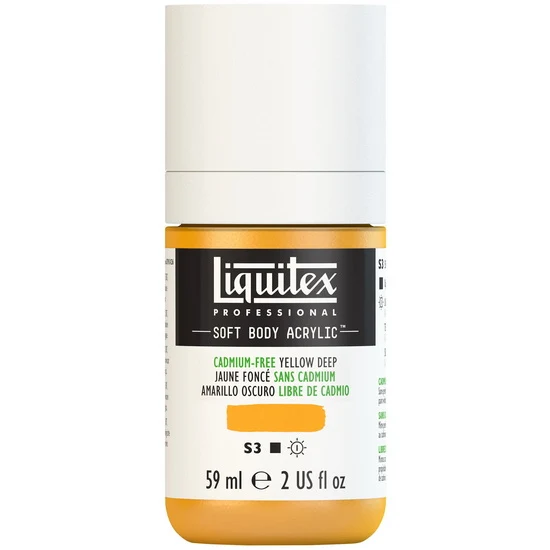 Soft body acrylic - 2oz - cadmium free yellow deep - s3