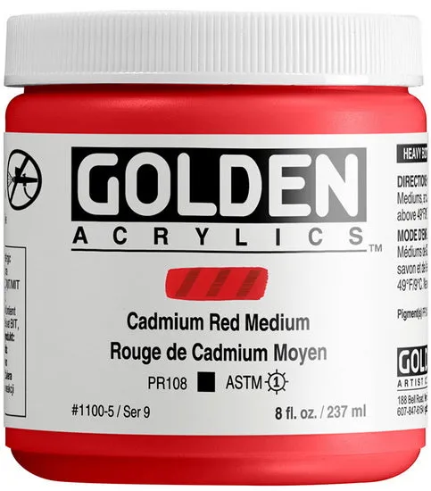 Acrylic high flow - 8 oz cadmium red medium s9