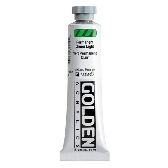 Acrylic heavy body - 2 oz permanent green light s4