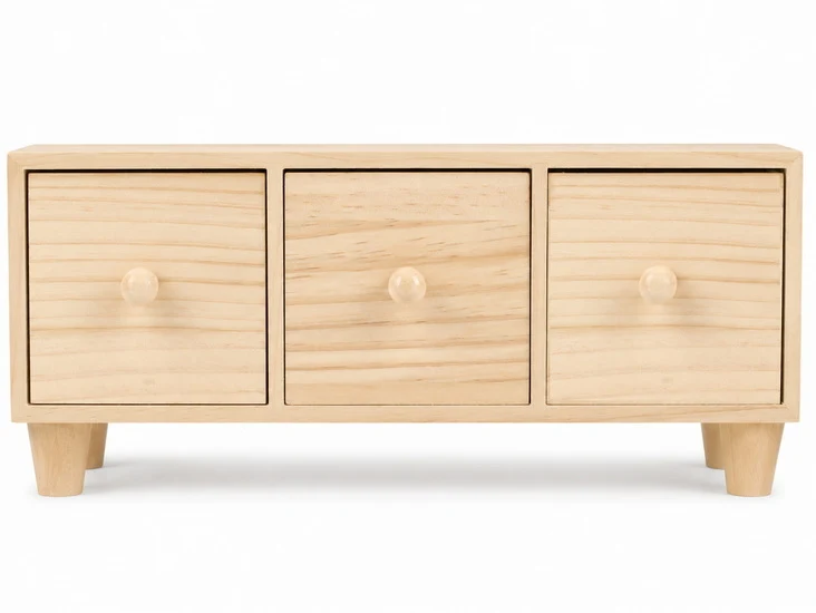 Wood Box with Drawers
