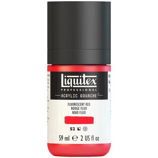 Acrylic gouache - 2oz - fluorescent red - s2
