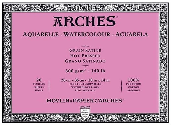 Watercolor pad - 100% cotton - 140lb - hp - 10x14in (20s)