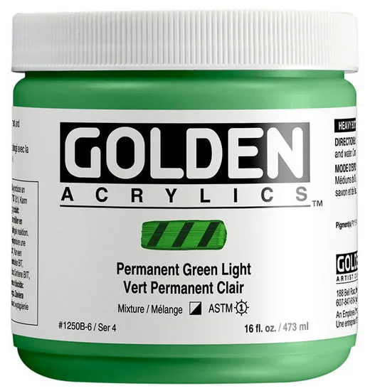 Acrylic heavy body - 16 oz permanent green light s4
