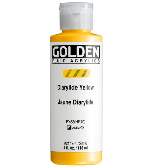 Acrylic fluid - 4 oz diarylide yellow s6