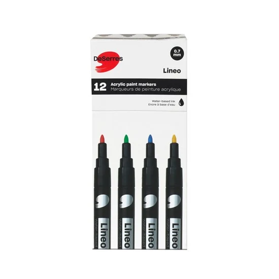 0.7Mm acrylic markers set 12 pcs