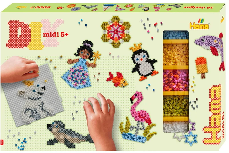 Grande boîte cadeau Hama midi - Animaux et fantaisies