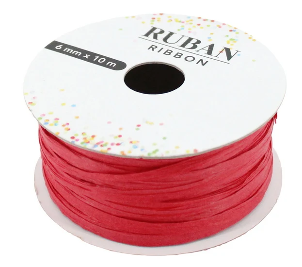 Ruban raphia rouge