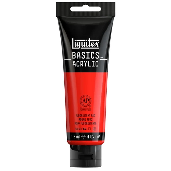 Basics acrylic - 4oz - flurescent red