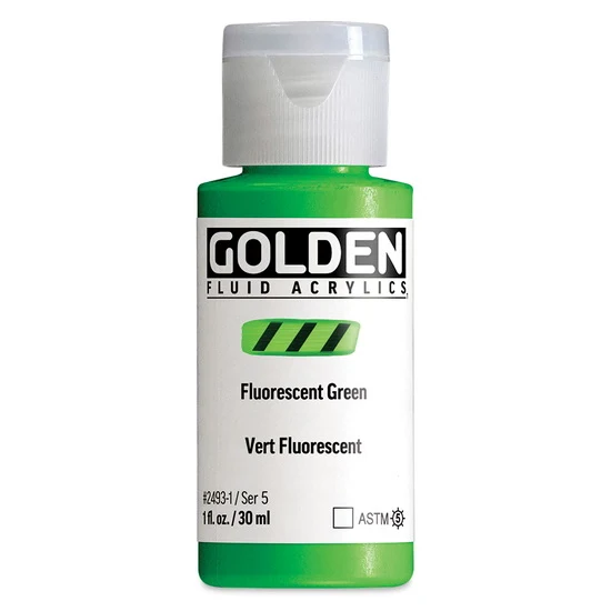 Acrylic fluid - 1 oz fluorescent green s5