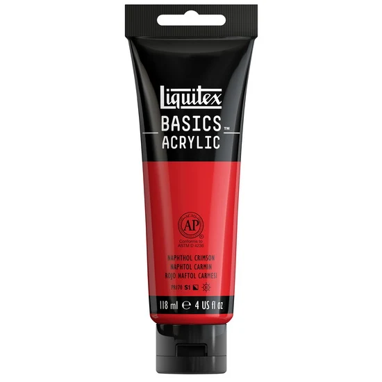 Basics acrylic - 4oz - naphthol crimson