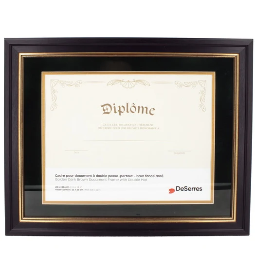 Diploma Frame Dark Golden Brown