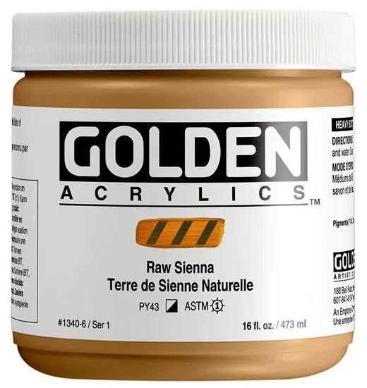 Acrylic heavy body - 16 oz raw sienna s1