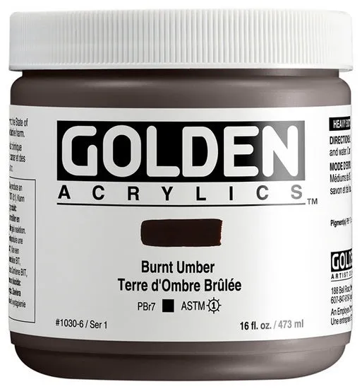 Acrylic heavy body - 16 oz burnt umber s1