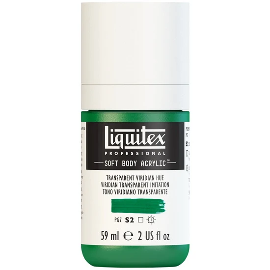 Soft body acrylic - 2oz - transparent viridian hue - s2