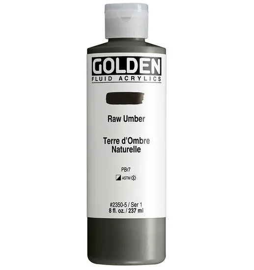 Acrylic fluid - 8 oz raw umber s1