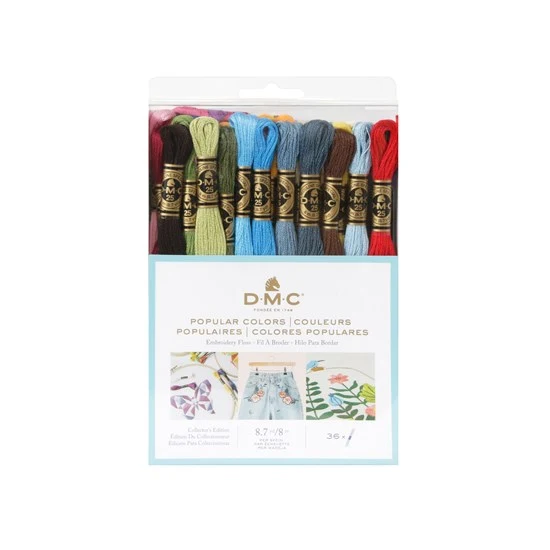 Embroidery thread set - popular colours (36)