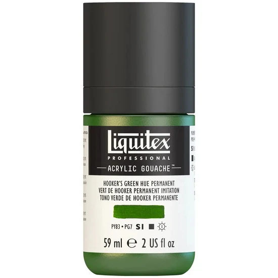 Acrylic gouache - 2oz - hooker's green hue permanent - s1