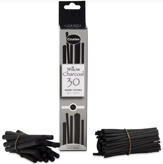 30-Pack Willow Charcoal Sticks - Assorted
